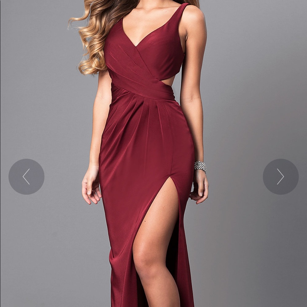 V-Neck Prom Dress with Open Back by Faviana